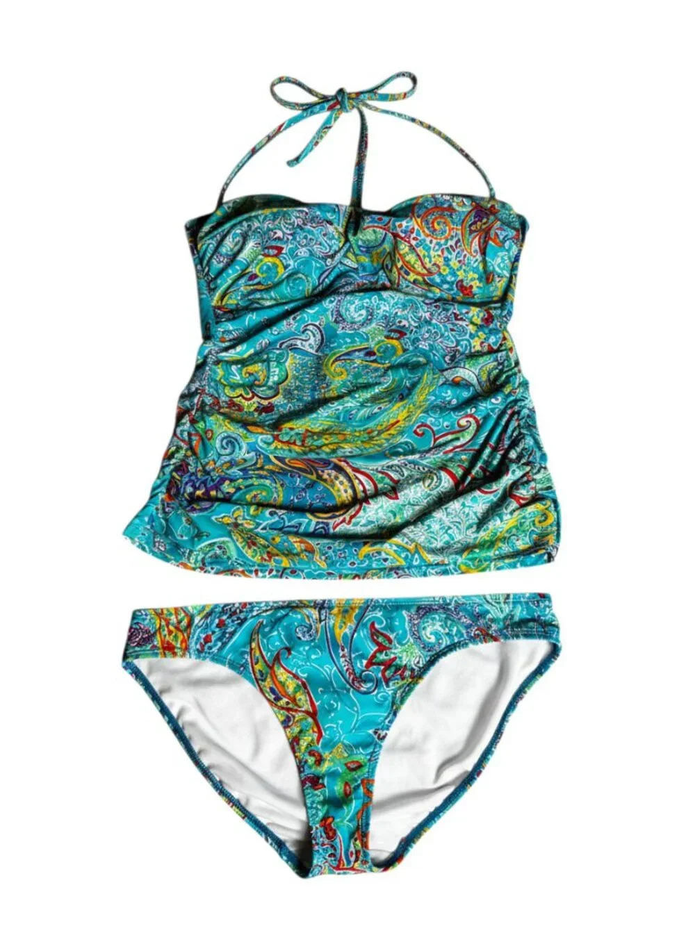 LAUREN Ralph Lauren Paisley Print Tankini Swim Set Size M Estimated